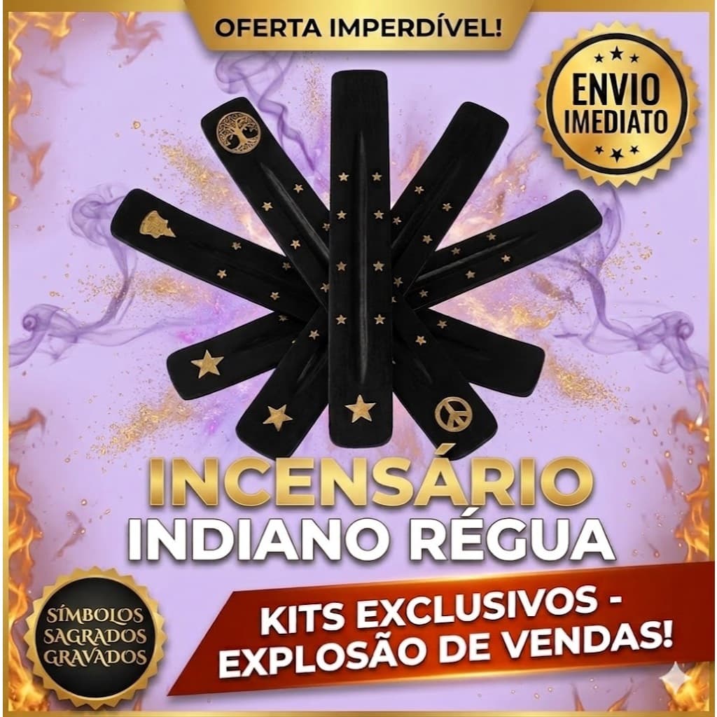Porta Incenso Régua de Madeira Indiano UNIDADE PRETO OU MADEIRA