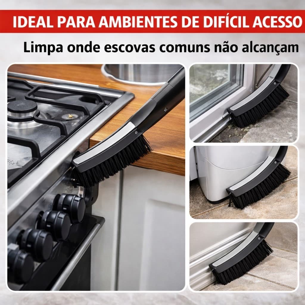 Kit Escova de Limpeza Escovinha Limpa Canto Para Banheiro Janela Trilhos Cozinha Multiuso