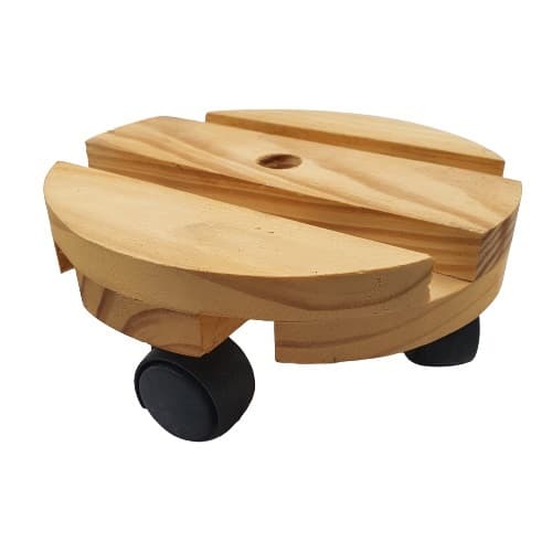 suporte para vaso de plantas com rodinhas redondo 30cm