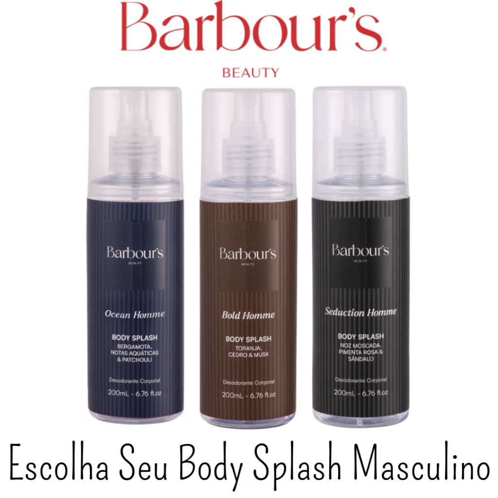 Body Splash Masculino Barbours Escolha Sua Fragrancia - 200ml