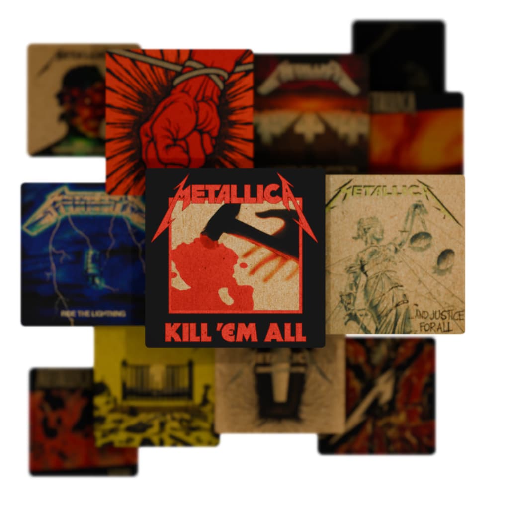 QUADROS MDF 20X20CM METALLICA ALBUNS ROCK HEAVY METAL