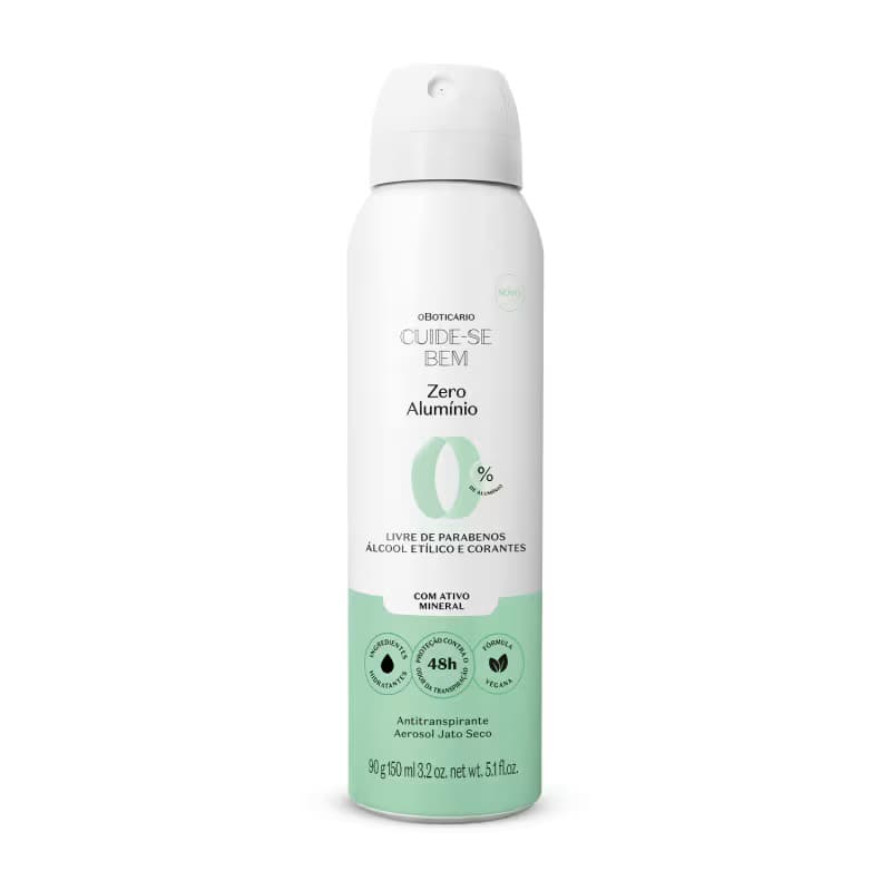 Antitranspirante Aerosol Jato Seco Cuide-se Bem Zero Alumínio 90g/150ml - VAL 02/28
