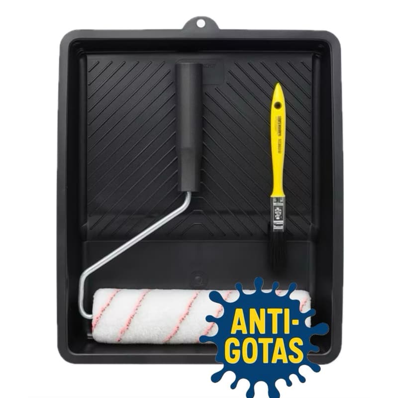 Kit Pintura Anti-Gotas Pinta Tudo Completo C/ Rolo 23cm + 3 Peças (+ 2 Opções de kit)