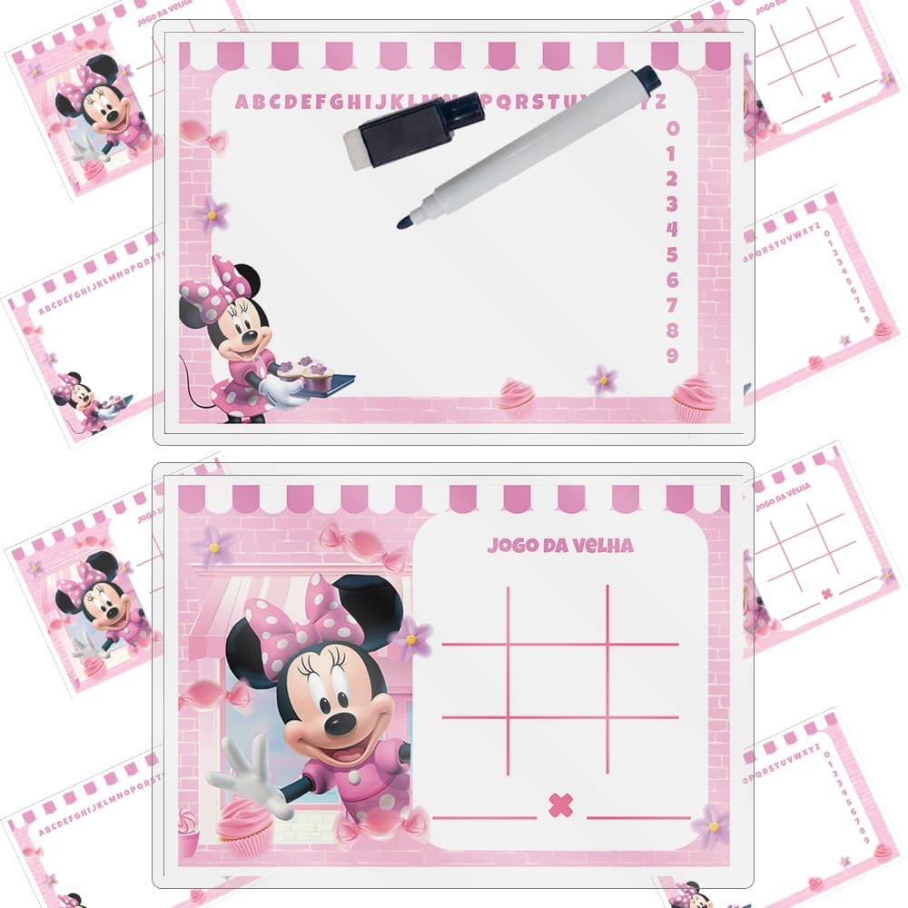 15 Lousas Mágica Infantil Minnie Confeiteira Rosa Lembrancinha Festa Pronta Entrega Envio Imediato