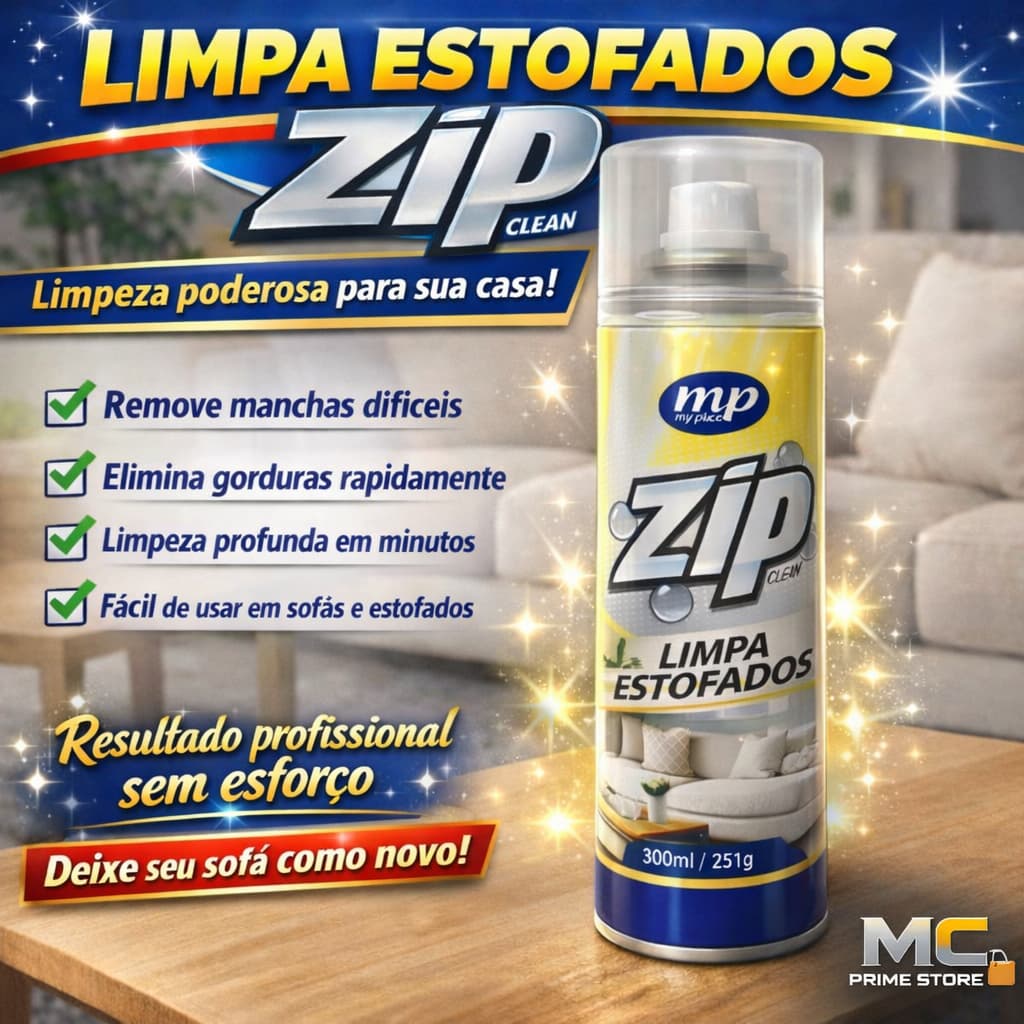 Limpa Estofados Espuma Mágica Limpa a Seco Zip Clean Spray 300ml