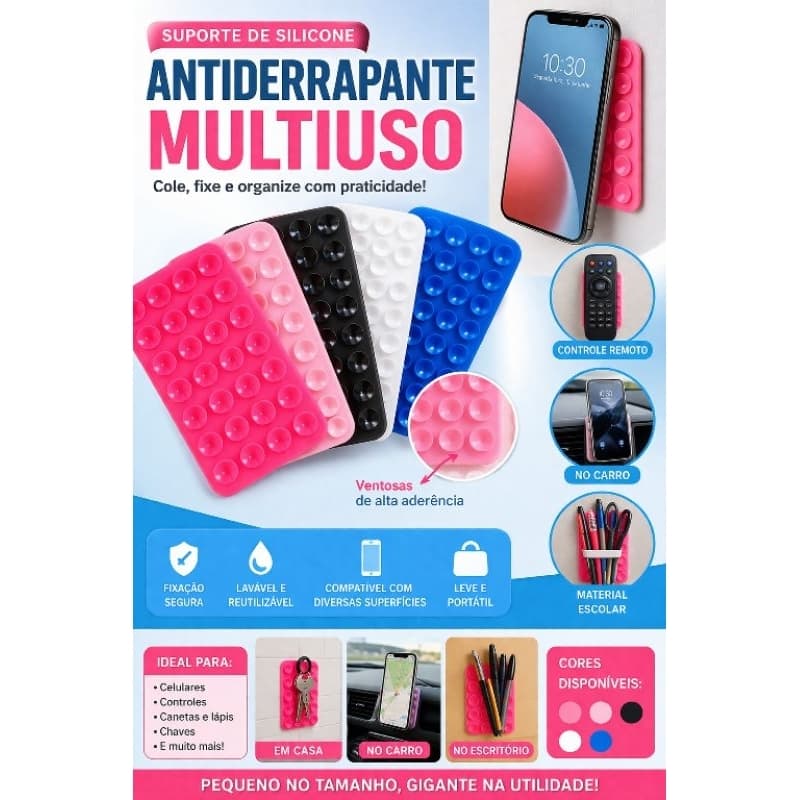 Suporte Ventosa para Celular – Ideal para carros, espelho e azulejos