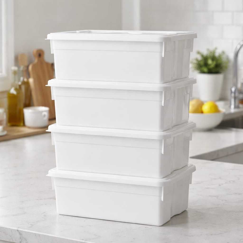 Kit 04 Caixas Potes Organizador 2,5 Lts com Tampa Multiuso Geladeira, Freezer, Salgados, Artesanato