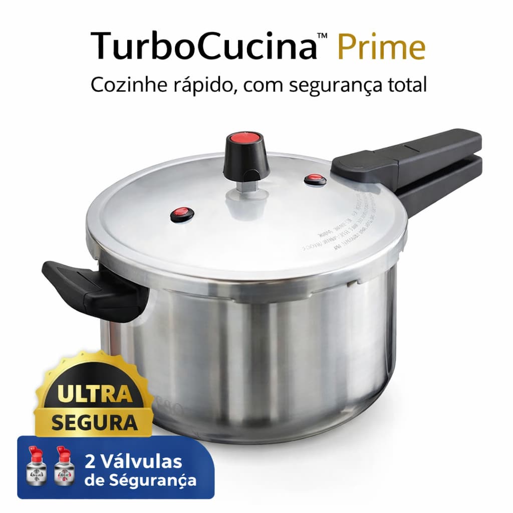 Panela Pressao 7 Litros TurboCucina Prime Aco Reforcado Fechamento Externo Cozinha Rapida Segura