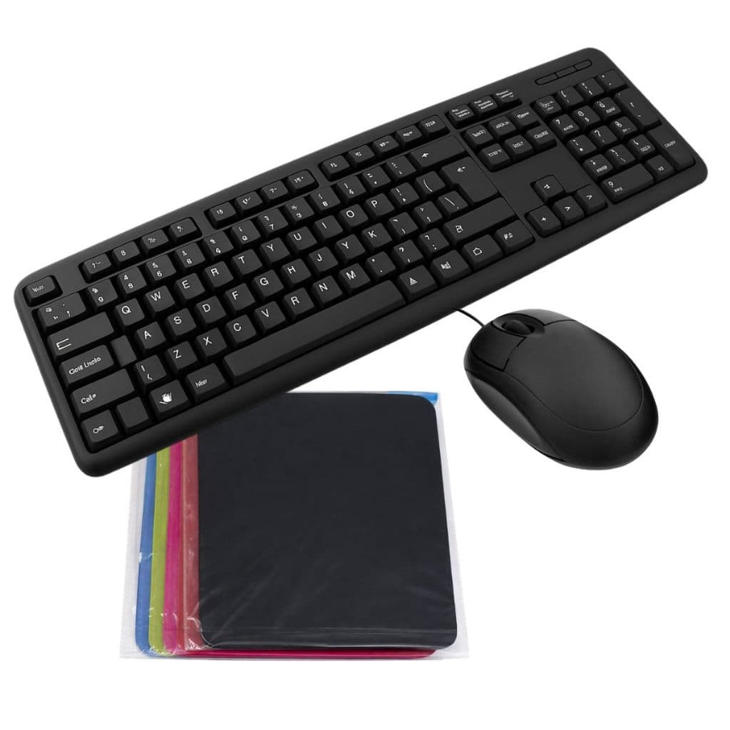 Kit Teclado mouse mousepad com fio usb pc notebook computador