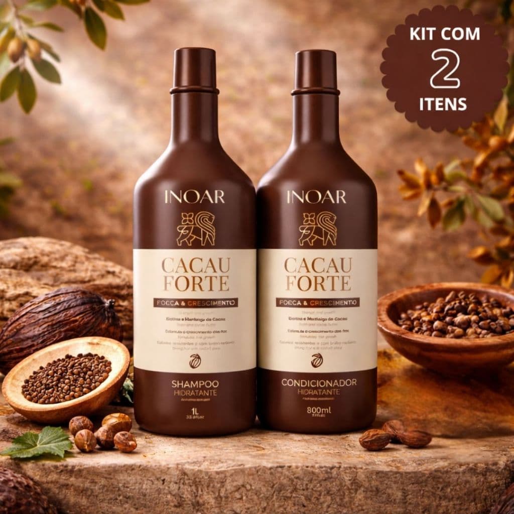 Kit Inoar Cacau Forte Shampoo 1L + Condicionador 800ML