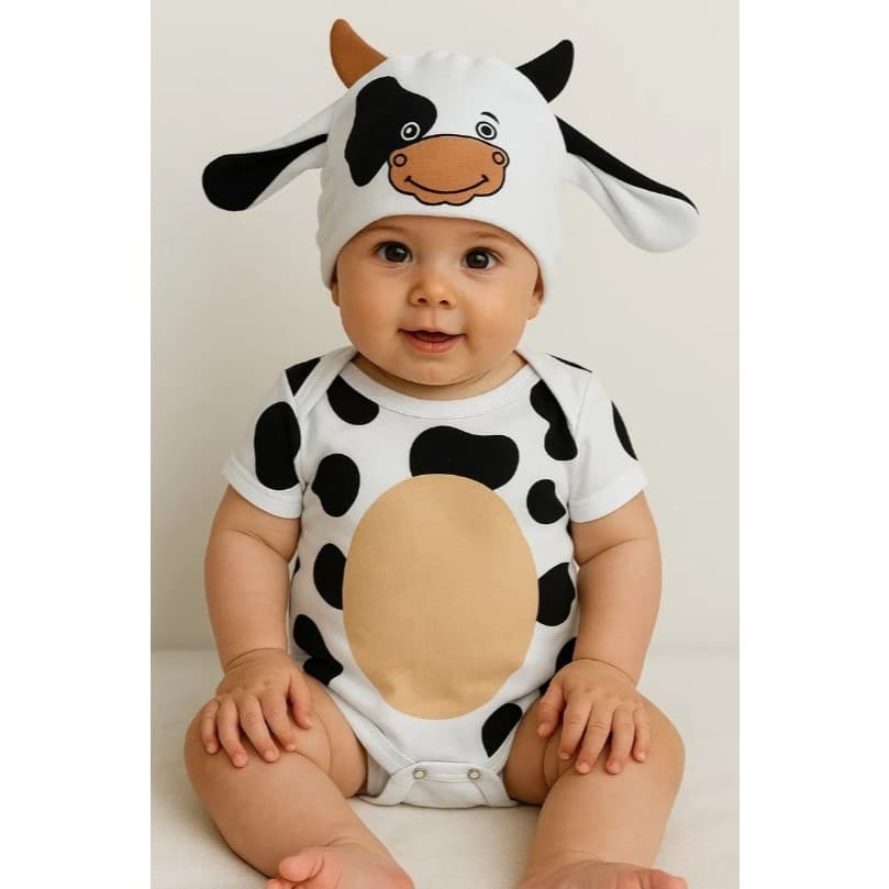 Kit Body Bebê vaquinha Fazendinha Bezerrinho Mesversário