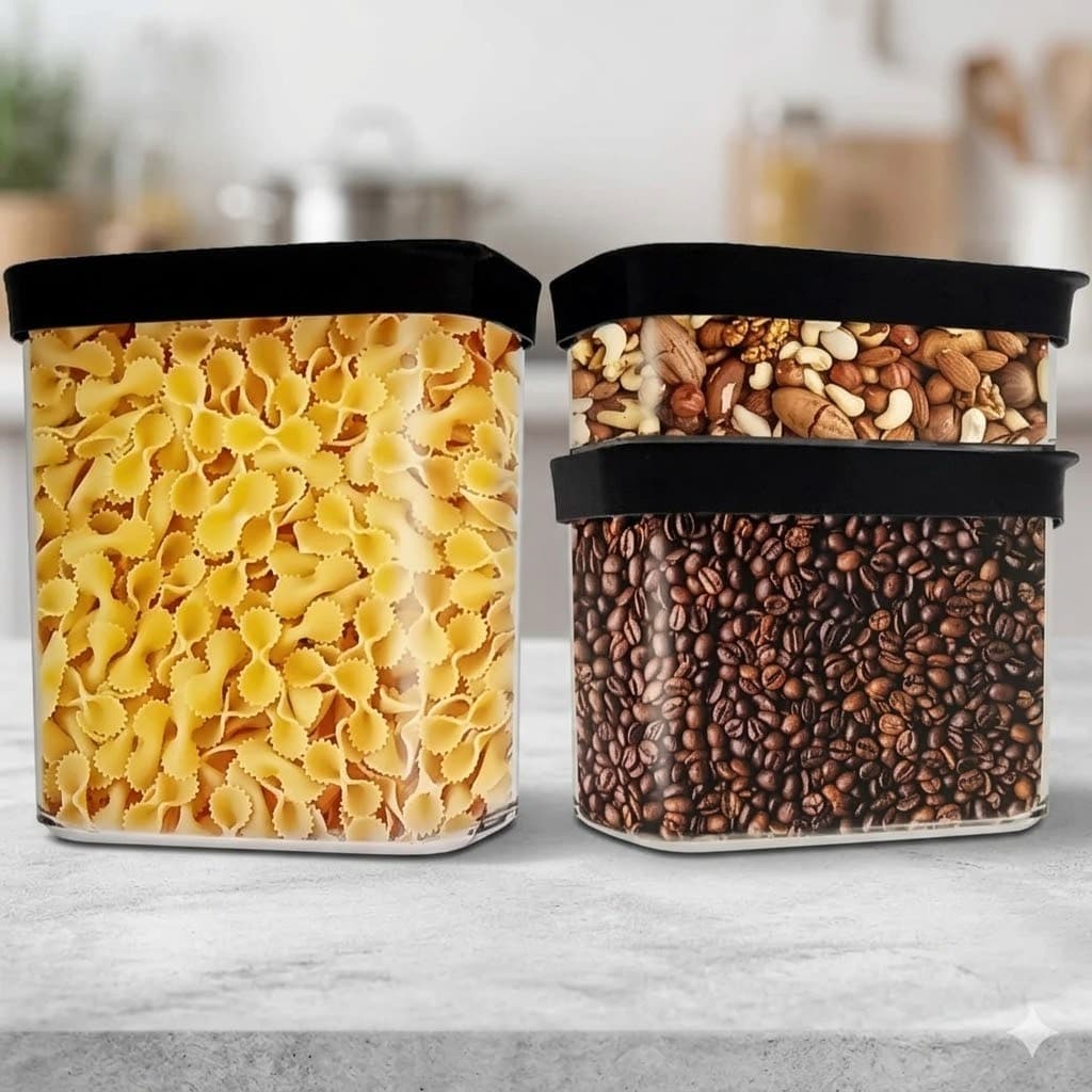Conjunto 3 Potes Herméticos Helsim 1500ml 1000ml e 450ml - Alta Qualidade