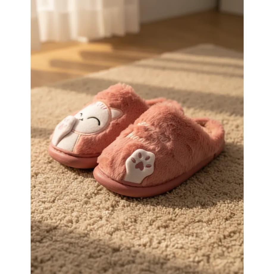 Pantufa Elegante Gatinho Com Patinha 3 D Antiderrapante