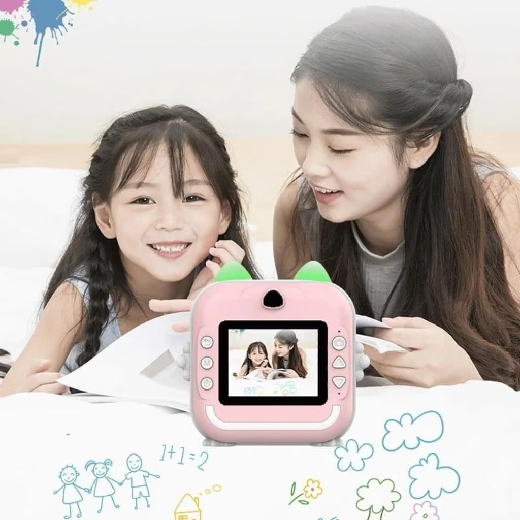 Câmera De Impressão Instantânea Para Crianças Vídeo Fotografia Digital Fotográfica Toy Mini Impressora Térmica
