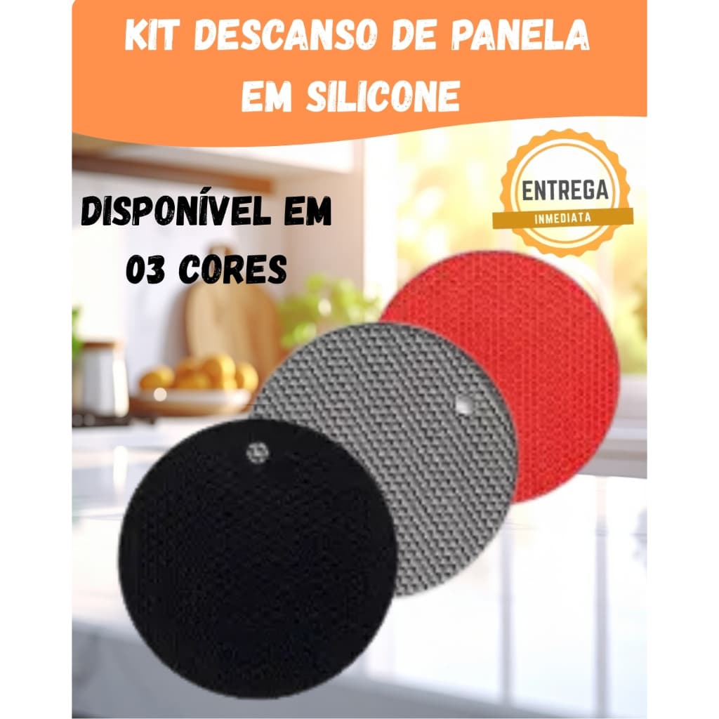 Kit Descanso de Panela de Silicone Protetor de Mesa Resistente Alta Temperatura Casa Cozinha