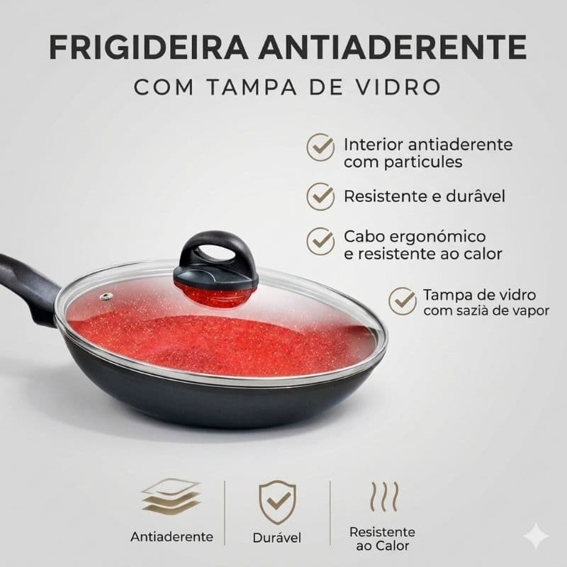 Frigideira com Tampa Antiaderente 24 e 28cm