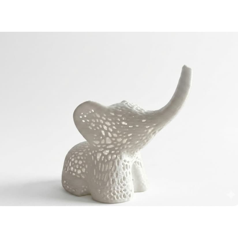 Elefante Decorativo de Luxo Minimalista em Impressão 3D - Escultura Elefante Decorativo Artístico Estilo Voronoi 3D