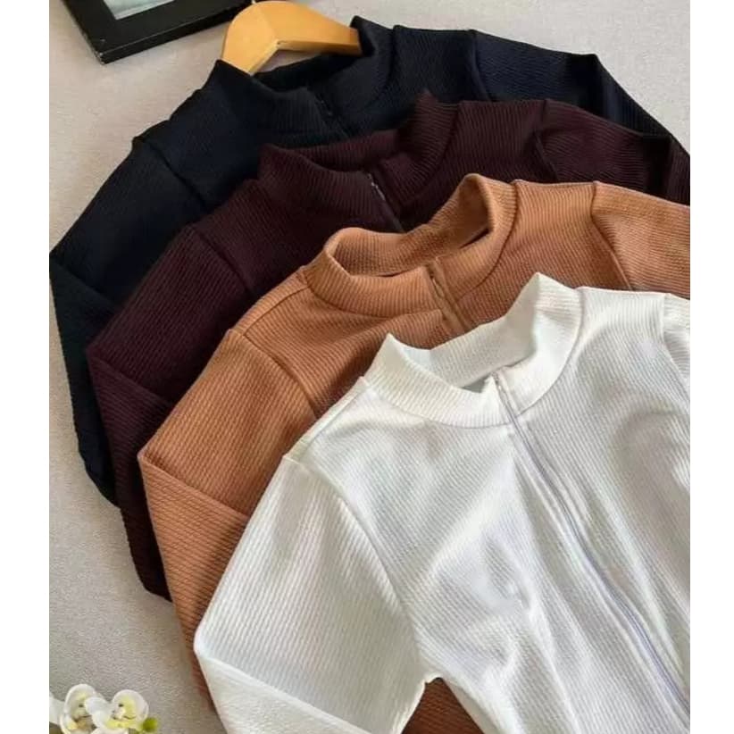 Cacharrel Feminina Gola Zíper Manga Longa Body Inverno Tecido Macio não Pinica Roupa de Frio Ajuste