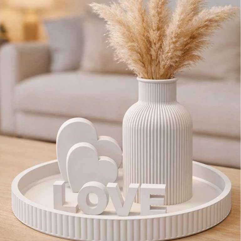 KIT DECORAÇÃO~LOVE OU HOME~BANDEJA~LETREIRO~VASO~MINIMALISTA~MODERNO~ELEGANTE + BRINDE CHAVEIRO MAE
