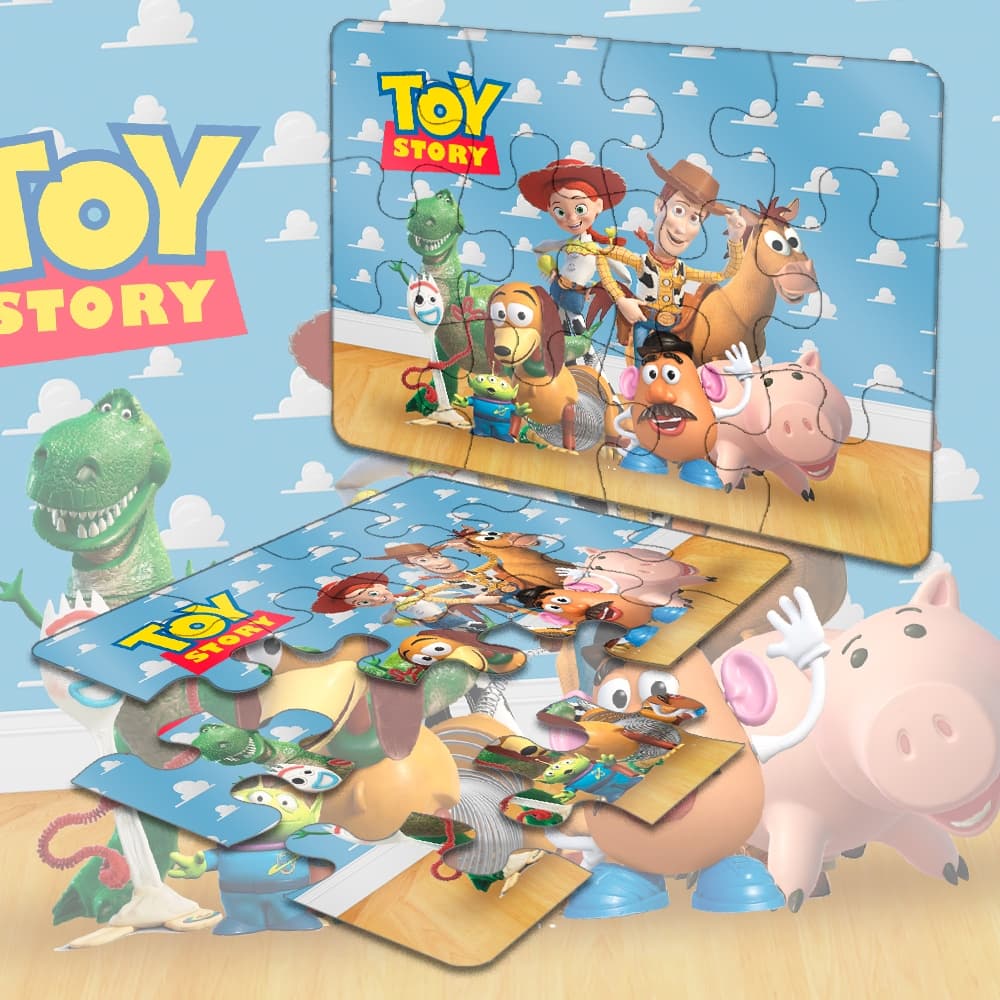 kit 15 Quebra Cabeça 12 Peças Jogo Pedagógico Infantil Lúdico Educativo Tema- Toy Story