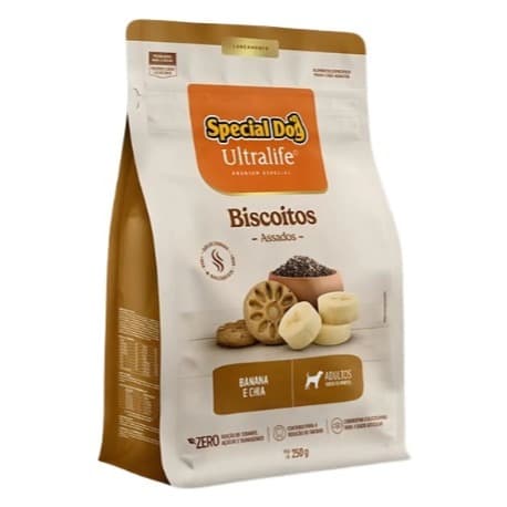 Biscoito Special Dog Banana E Chia Cães Adulto 250g