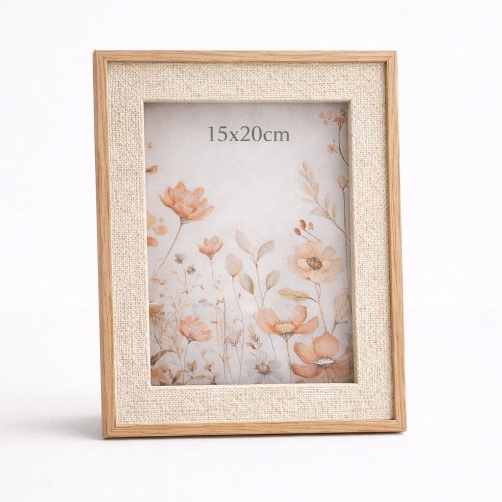 Porta Retrato 15X20 CM MDF Moldura MDF  Textura Linho Decorativo VIDRO
