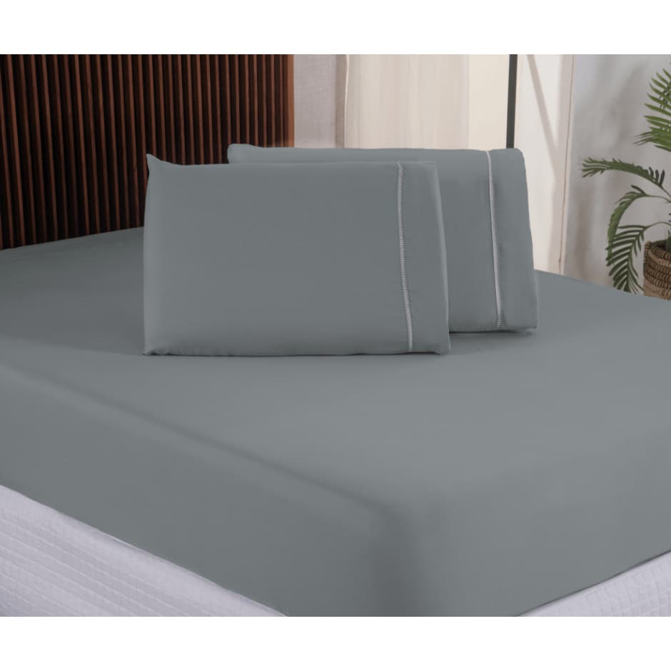 Jogo de Cama Casal Micro Percal com Elástico e Fronhas Confortáveis