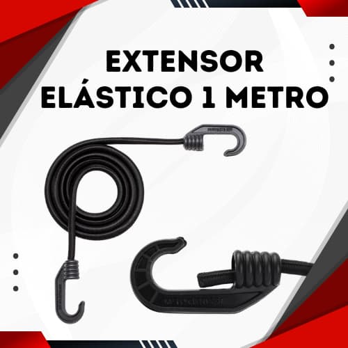 Extensor Elástico 1 Metro Corda para Carga Bagageiro Moto Bicicleta com Gancho Kit 1 2 5 10
