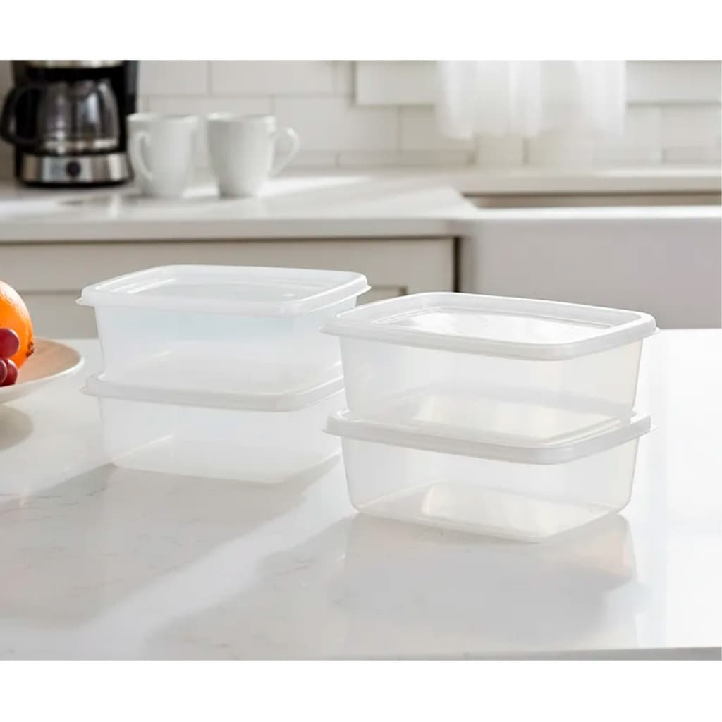 Kit 4 ou 6 Potes Porta Mantimento 1,5l Incolor Empilhável Cozinha