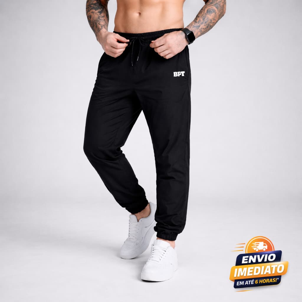 Calça Jogger Tactel BPT Masculina Secagem Rápida Cintura Elástica Cordão Ajuste Punho Elástico