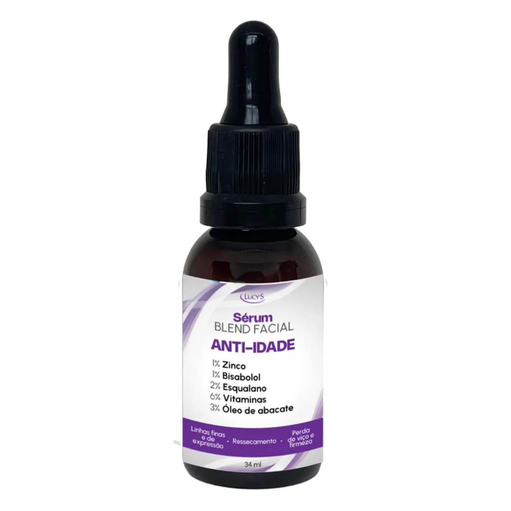 Sérum Blend Facial Anti-idade Lucy's 34ml – Rejuvenescimento e Hidratação Profunda