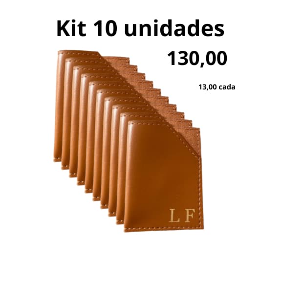 Kit Porta Cartão Personalizado de uma divisória com logo, nome ou iniciais.