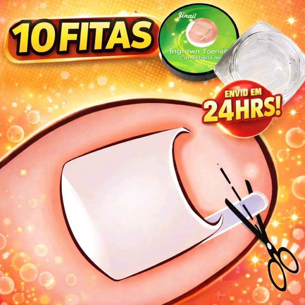 Kit 10/20/30 Órtese Corretora Unha Encravada - Fita e Fibra Formato C Tubular - Tratamento e Alívio
