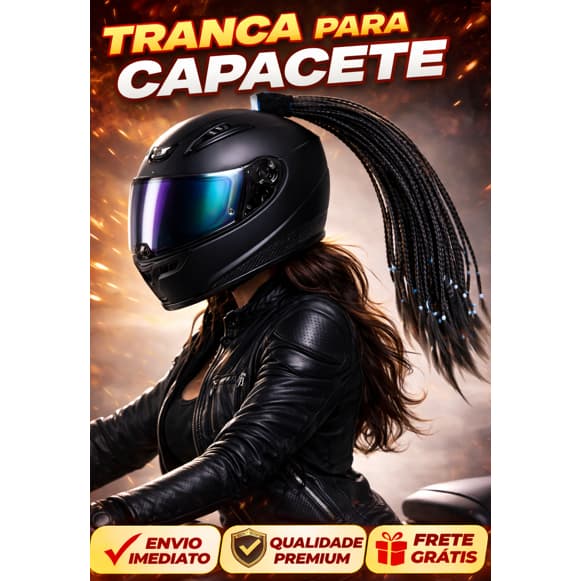 Trança para Capacete 50cm Motoqueiro Estilo Viking Alongamento Universal Com Velcro Fita Dupla Face