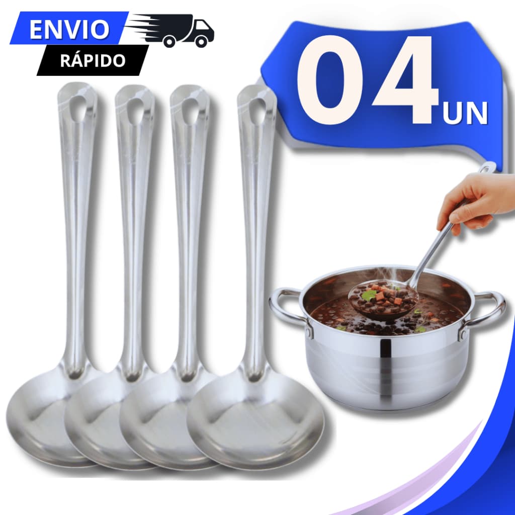 Utensílios Concha Sopa Feijão Caldos Aço Inoxidável Maciço Cozinha Restaurante Buffet Resistente