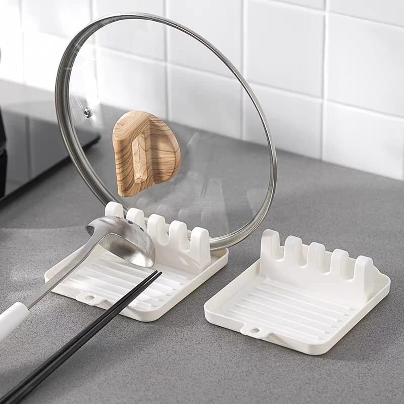 KIT Suporte de Apoio Descanso para Colher Talheres Tampa Panela Utensílios Bancada Cozinha Utensílio De Cozinha