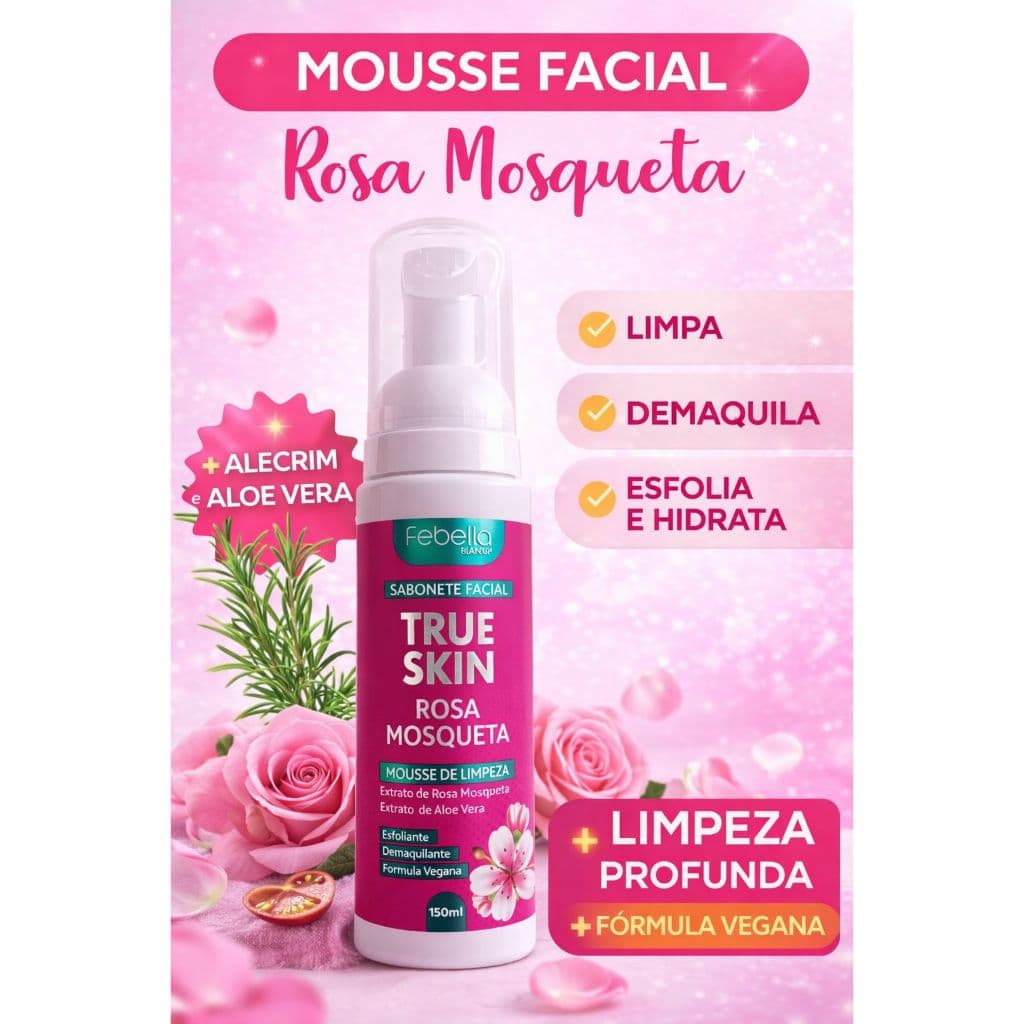 Mousse de Limpeza Facial Rosa Mosqueta