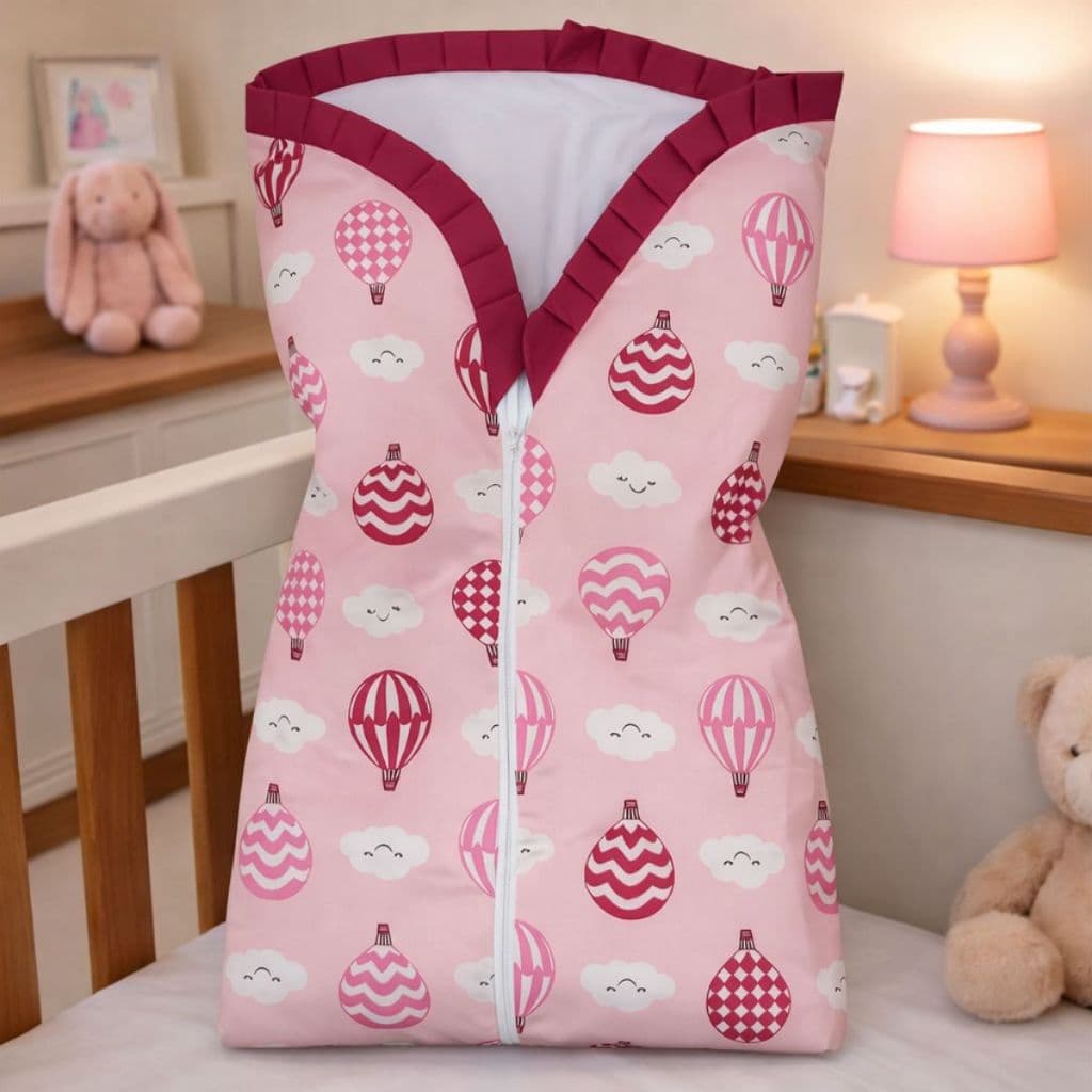 Saco de Dormir Para Bebe Cobertor com Zíper Grande Enxoval Menina Menino Rosa Azul