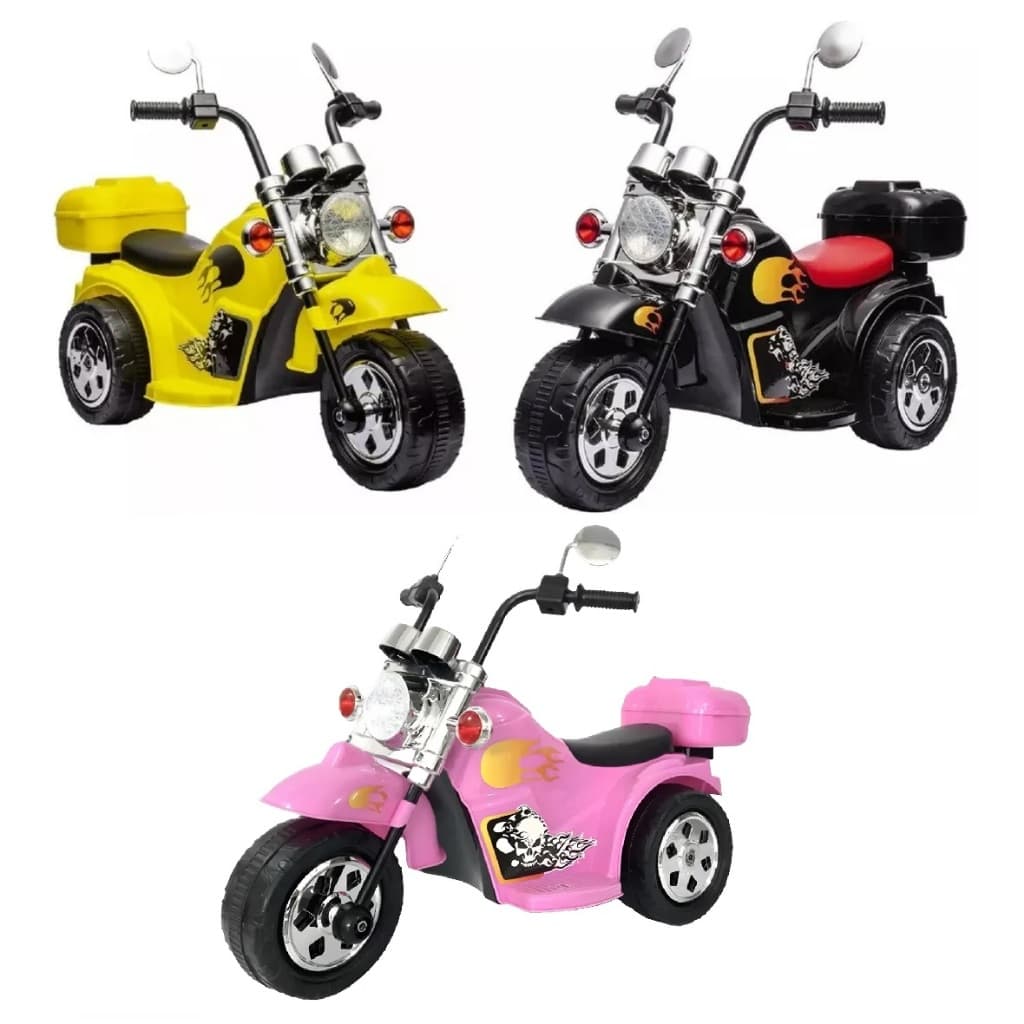 Motoca Motinha Elétrica Infantil Tipo Harley Bateria 6V Zippy Toys Com Música e Luzes
