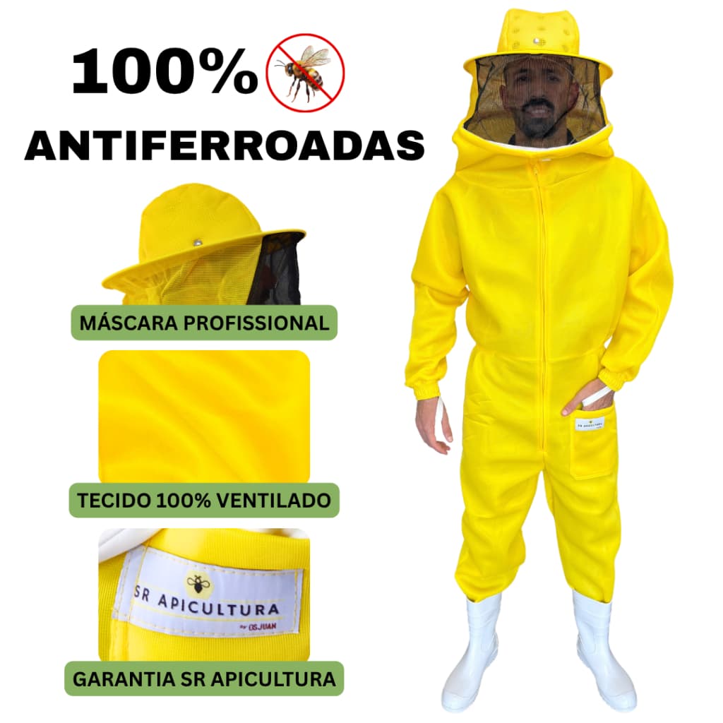 Roupa Apicultor Macacão SR PREMIUM Antiferroadas SR APICULTURA Osjuan ArLivre Proteção Abelhas