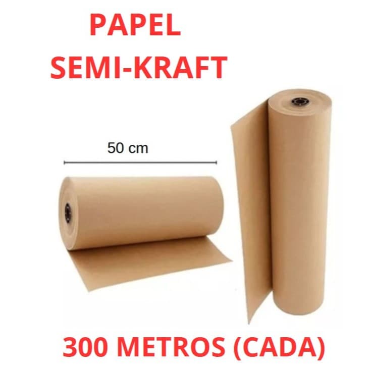 Papel Semi Kraft Bobina 50cm Aprox. 7,5KG  Pardo Embalagem Caixa