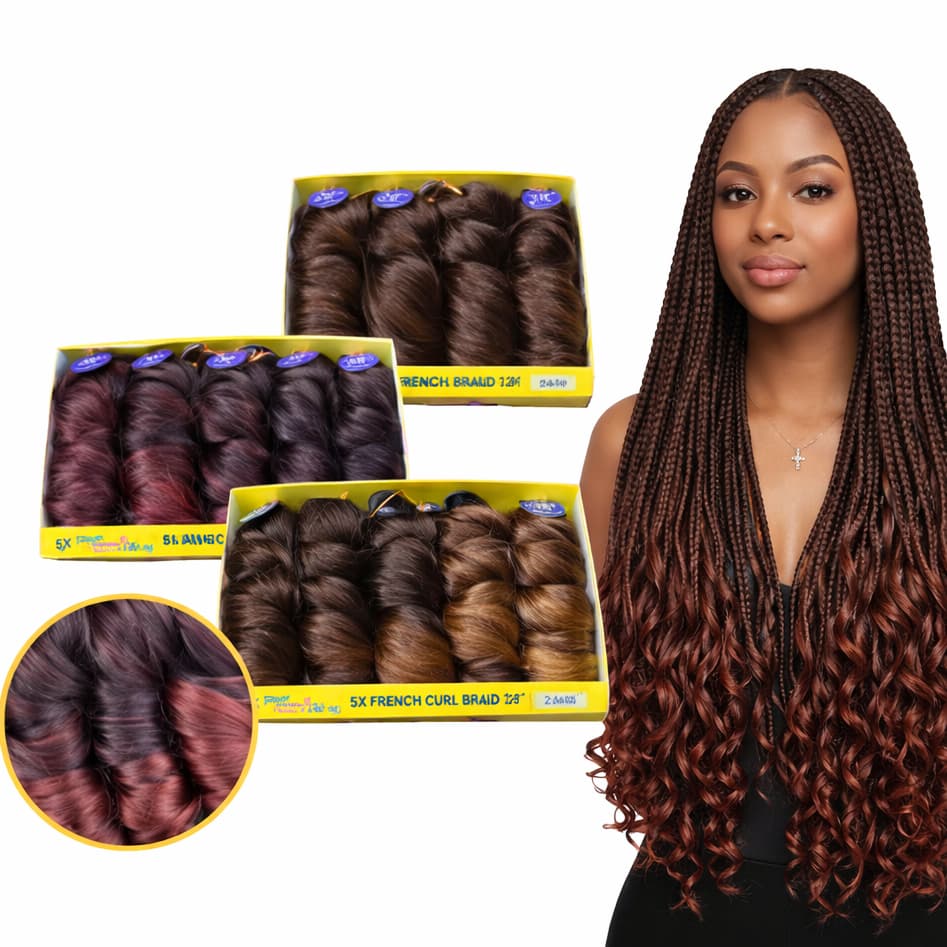 Cabelo French Curl 400g – Fibra Sintética Premium | Volume, Maciez & Pontas Onduladas