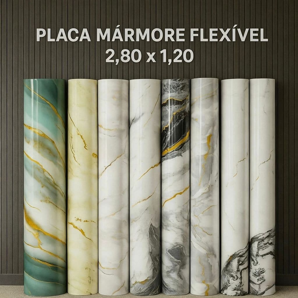 Placa Adesiva 120cmX280cm Mármore Parede Vinilica Lavável Impermeável Visual Premium Sem Obra