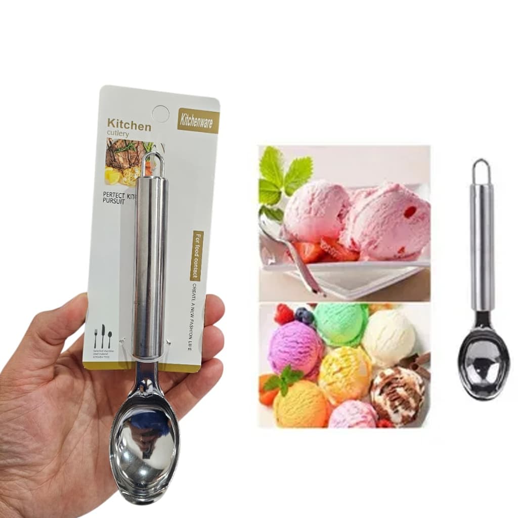 Colher De Sorvete Açaí Profissional Lindo Design Inox Resistente Sobremesa