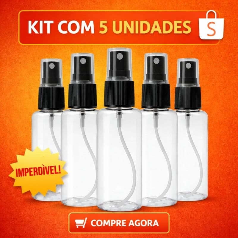 Kit 4/6/10 Frasco 60ml Spray Borrifador Portátil Transparente para Perfumes, Álcool para Viagem