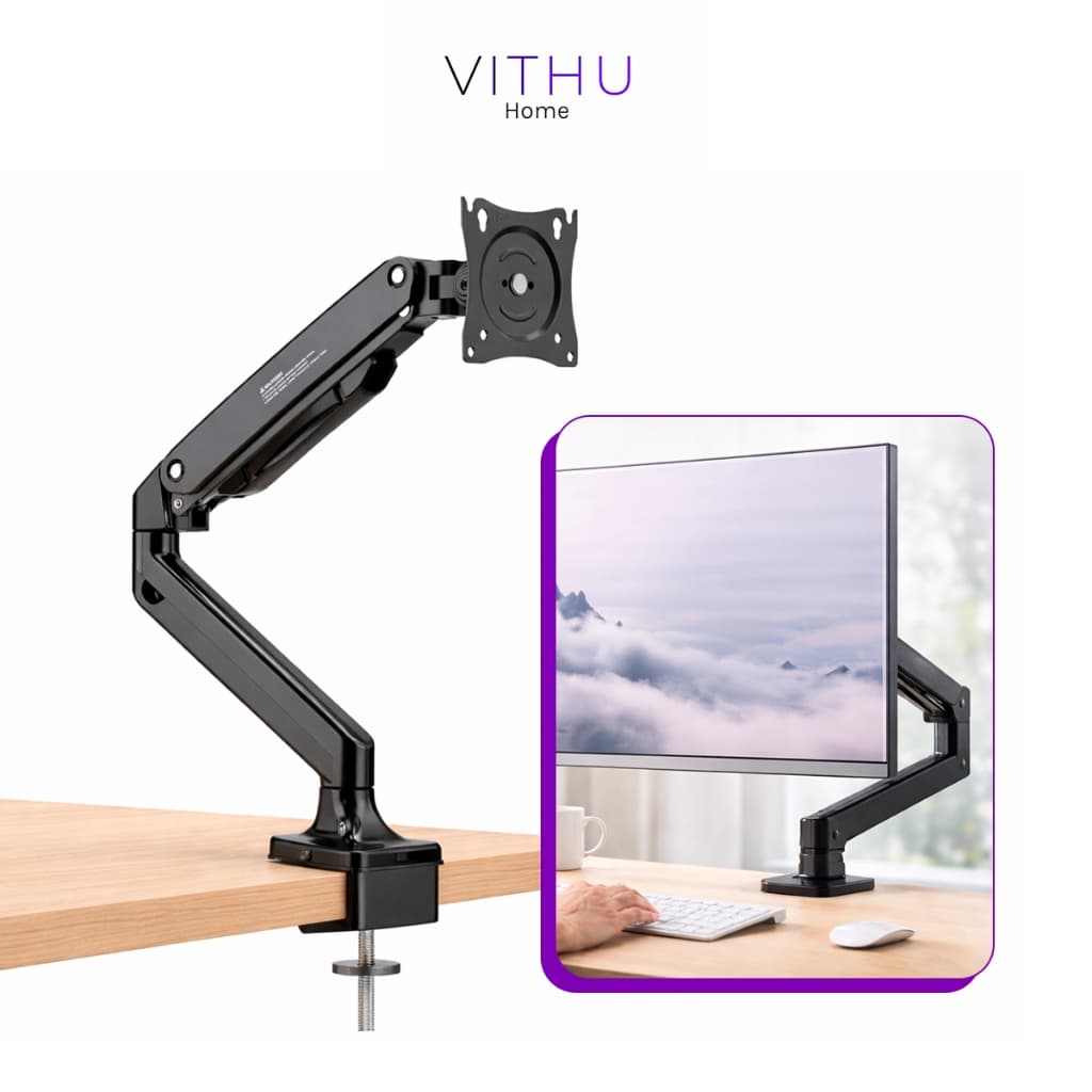 Suporte Para Monitor De 17 A 32 Polegadas Mesa Ajustavel Com Braço Articulado Inclinação Pistão Compativel Todas As Tela