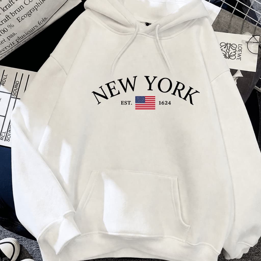 Moletom Unissex NY Blusa De Frio Inverno Casual Moda Tendencia Promoção