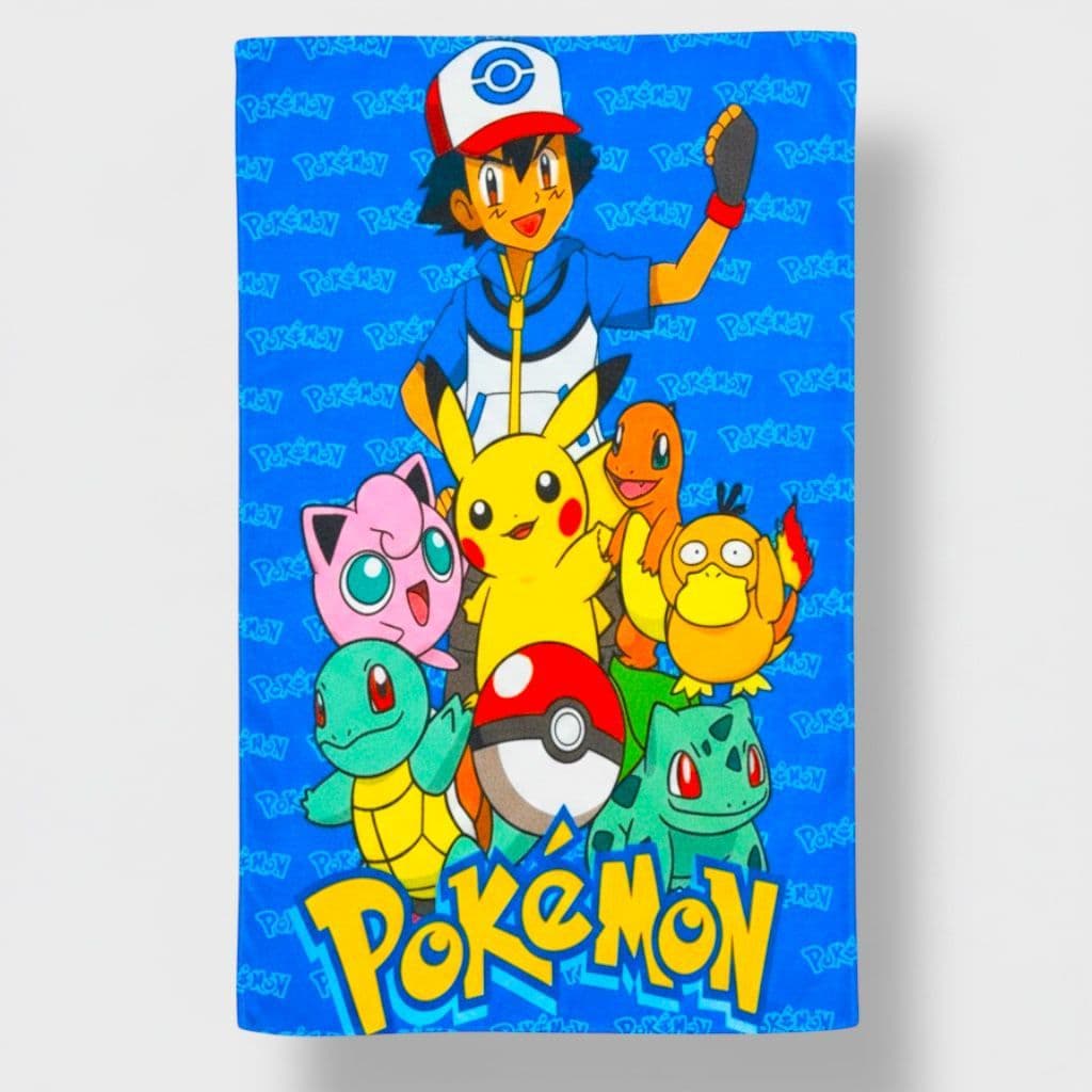 Kit Toalha de Banho Pokemon + Toalha de Boca Praia Piscina Creche Escola