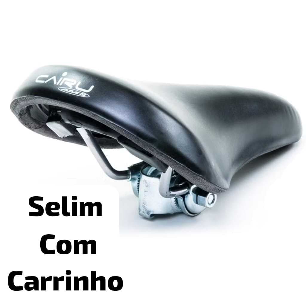 Selim Banco de Bicicleta Cairu Ams 507 Preto com Carrinho