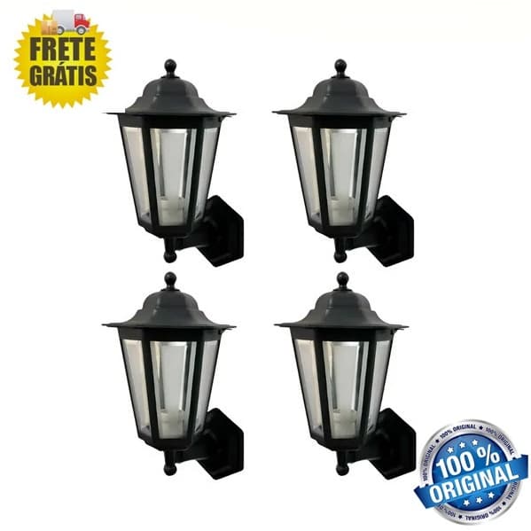 Kit de 1 2 e 3 Arandela Parede Colonial Invertida Sextavada Externa Top